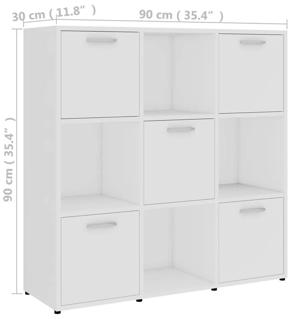 Estante 90x30x90 cm contraplacado branco