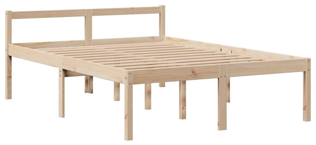 Cama com estante sem colchão 140x200 cm pinho maciço