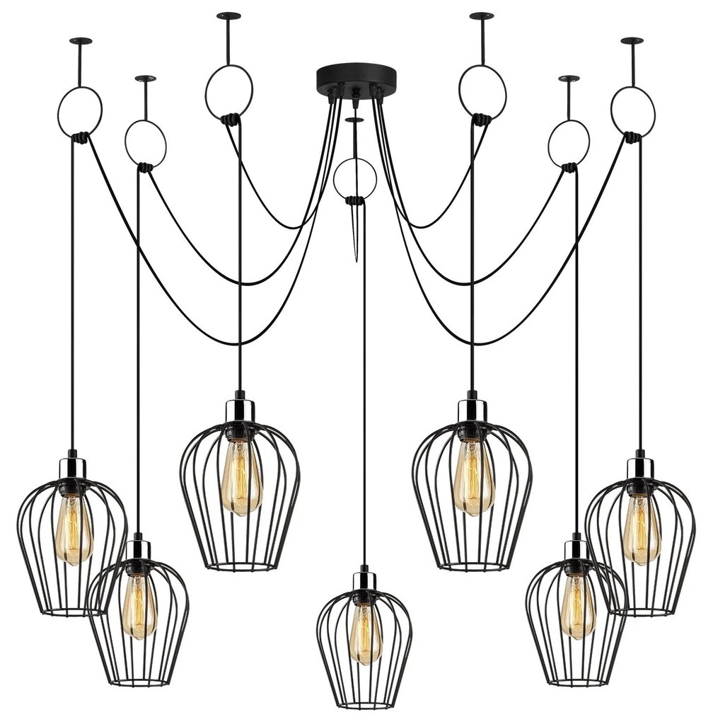 Chandelier Tel – Preto – Diâmetro 160 cm, Altura 130 cm