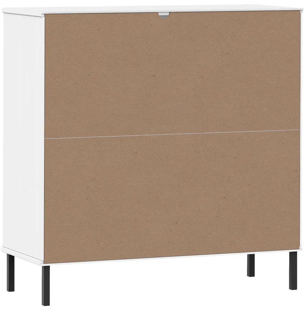 Estante c/ pernas metal 90x35x90,5cm madeira maciça OSLO branco