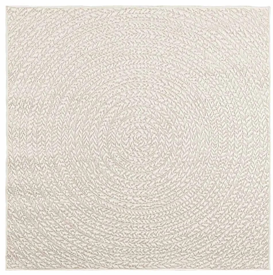 Tapete ZIZUR creme 120x120cm aspeto de juta interior e exterior