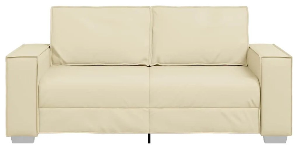 Sofá Loveseat vidaXL Creme 140 cm em Couro Sintético