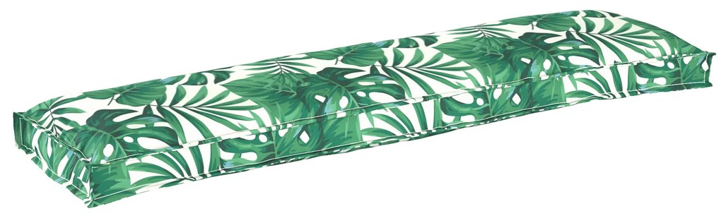 vidaXL Almofada de palete para banco Padrão de folhas 150 x 40 x 8 cm
