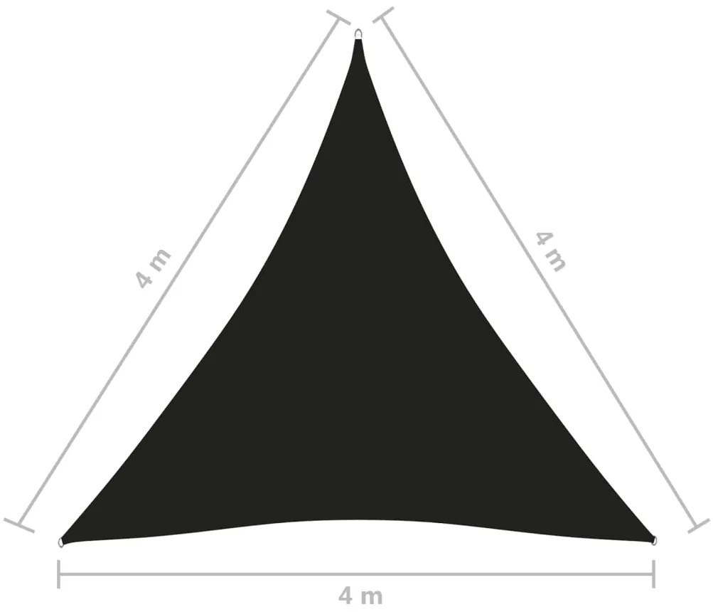 Para-sol estilo vela tecido oxford triangular 4x4x4 m preto