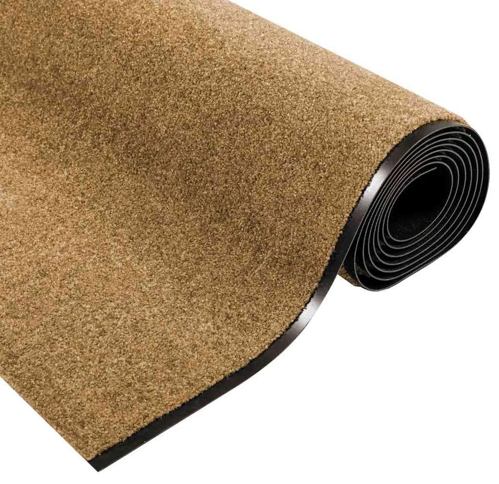 Capacho vidaXL Lavável Creme 120x350 cm