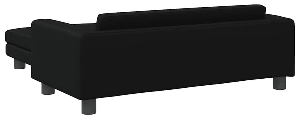 Cama para cães com extensão 100x50x30 cm couro artificial preto