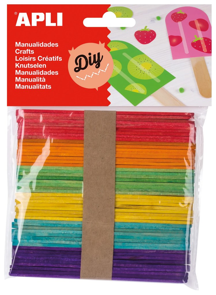 Kit Manualidades Palitos Coloridos 114x10x2mm 50un. – Apli