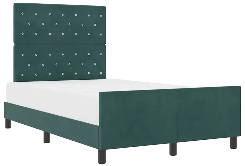 Cama vidaXL Verde Escuro 120x200 cm Veludo