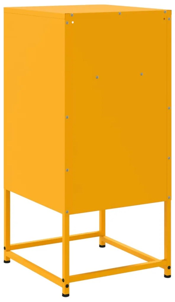 Mesa de cabeceira 36x39x78 cm aço amarelo mostarda