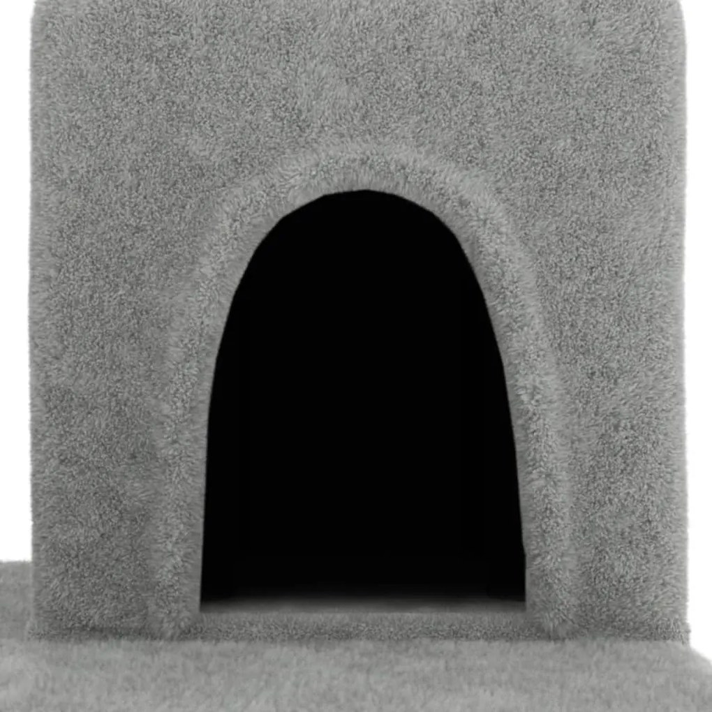 Árvore p/ gatos c/ postes arranhadores sisal 154 cm cinza-claro