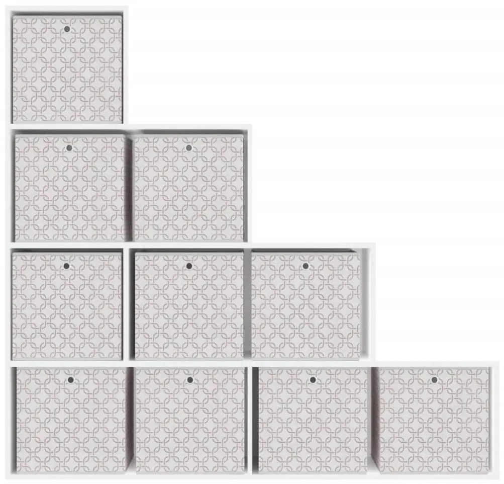 Caixas de arrumação dobráveis 10 pcs 32x32x32 cm TNT creme