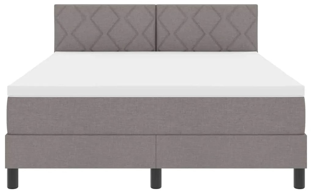 Cama Box Spring com Colchão e LED Taupe 140x200 cm Tecido