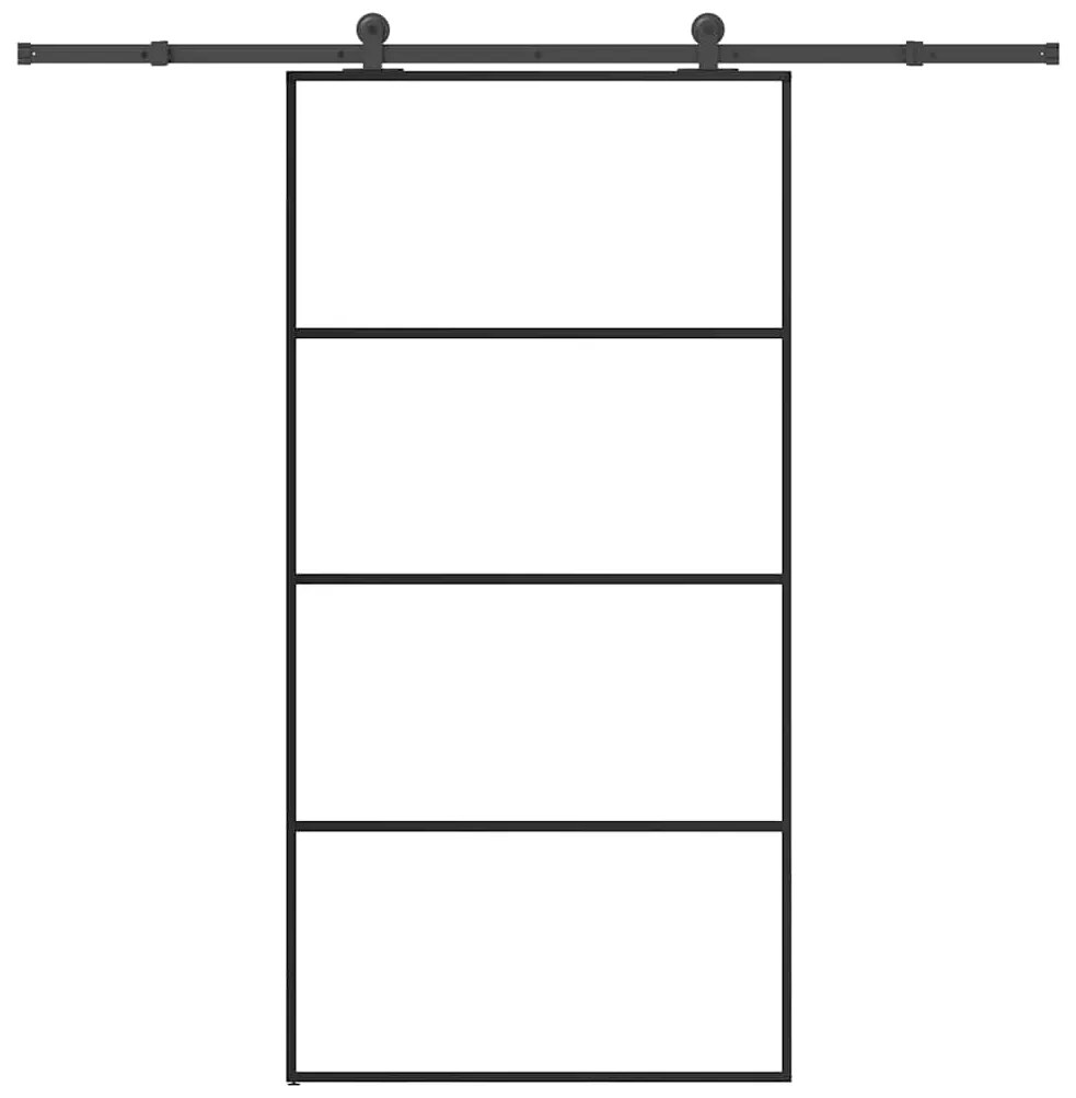 vidaXL Porta desliz. c/ conj. ferragens 102,5x205cm vidro ESG/alumínio