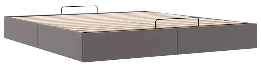 Estrutura de cama otomana sem colchão 180x200 cm cinzento