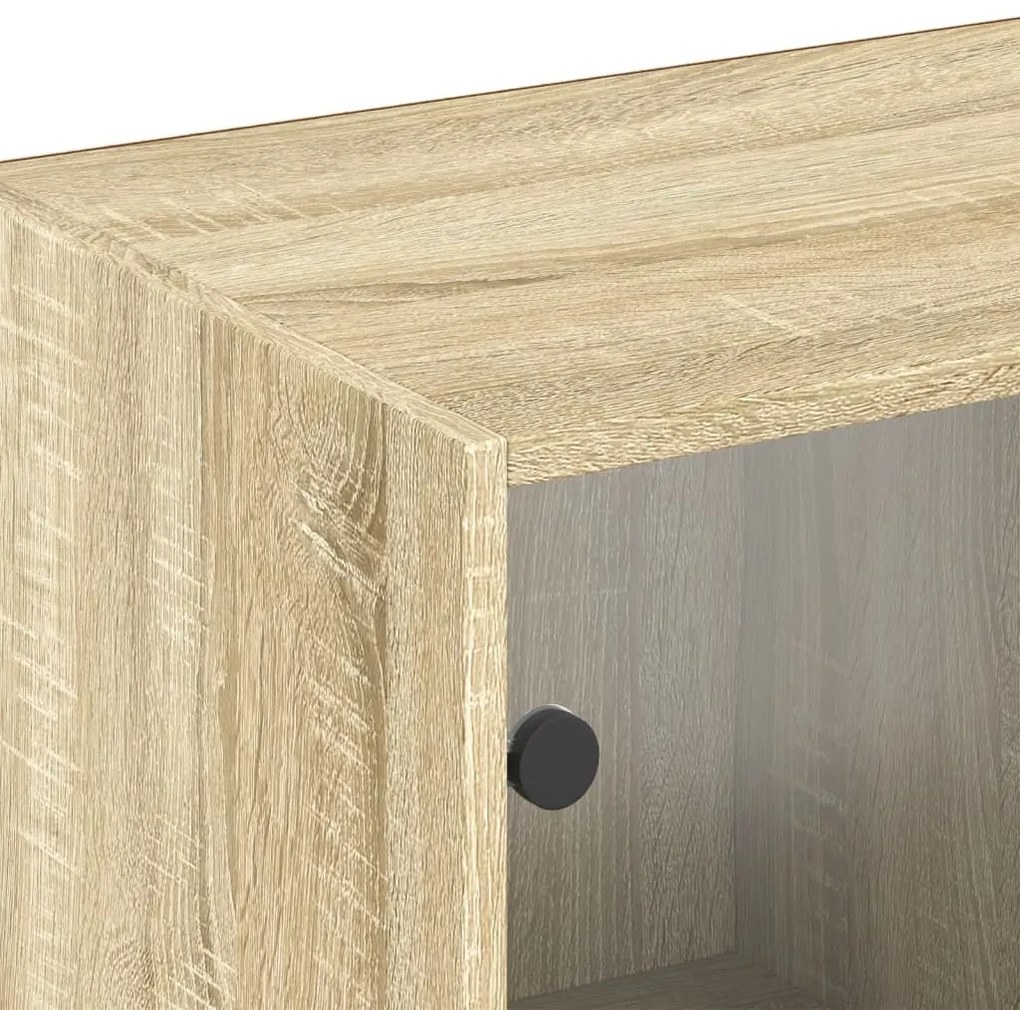 Estante c/ portas 204x37x75 cm deriv. madeira carvalho sonoma