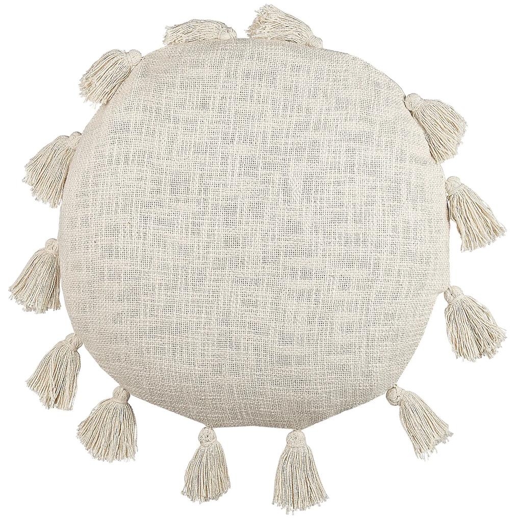 Conjunto de 2 almofadas decorativas em algodão creme ⌀ 45 cm MADIA Beliani