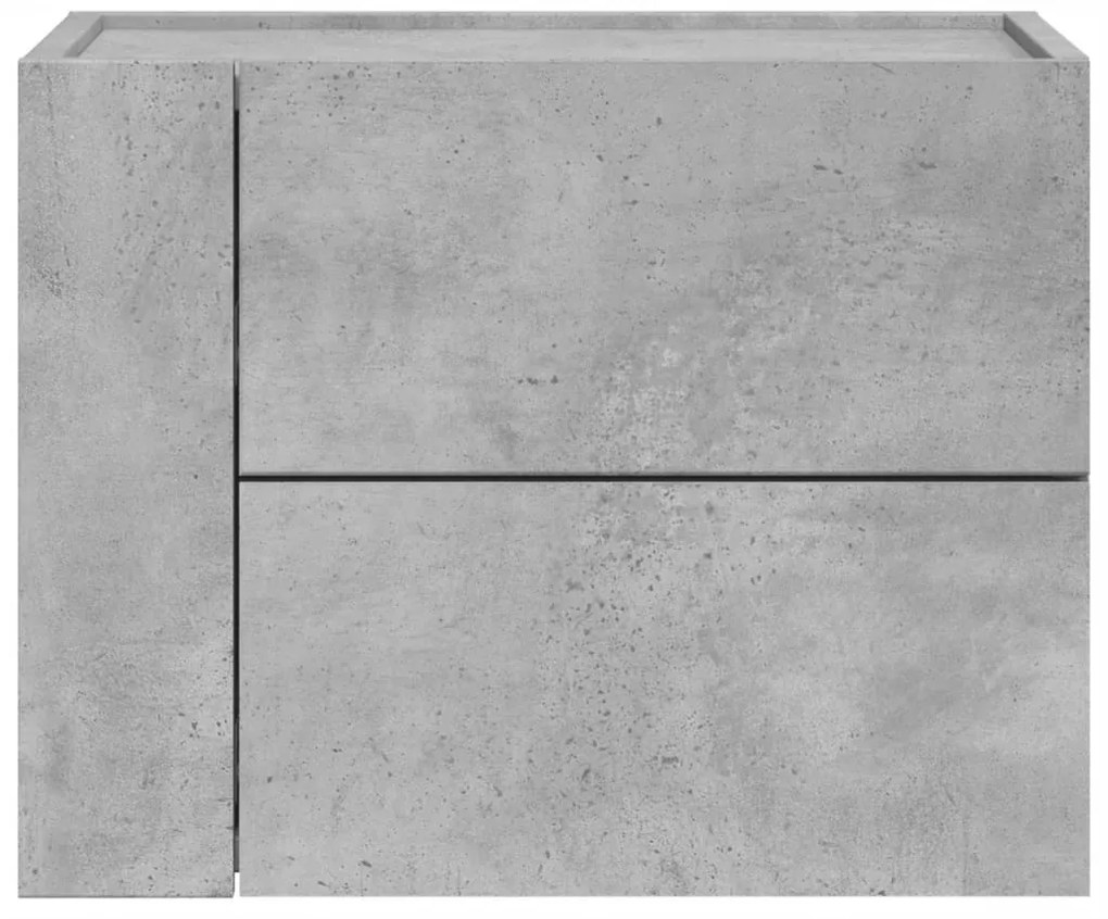 Mesas de cabeceira de parede 2 pcs 45x30x35 cm cinzento cimento