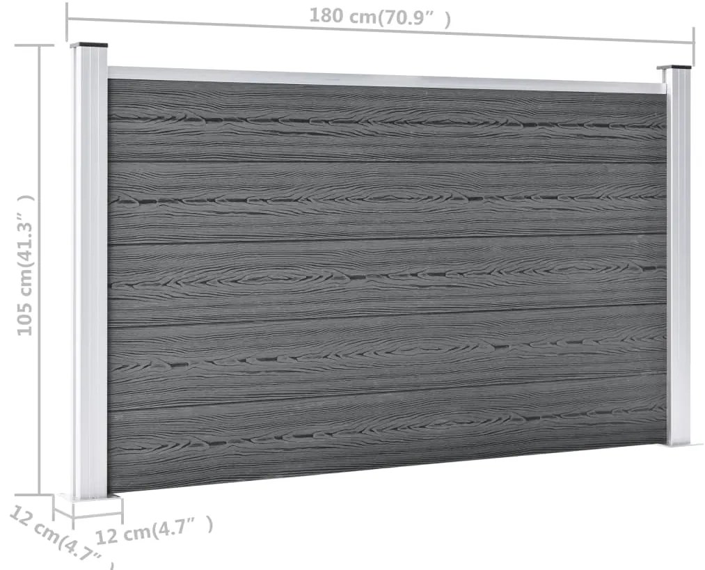 Painel de vedação para jardim 872x106 cm WPC cinzento