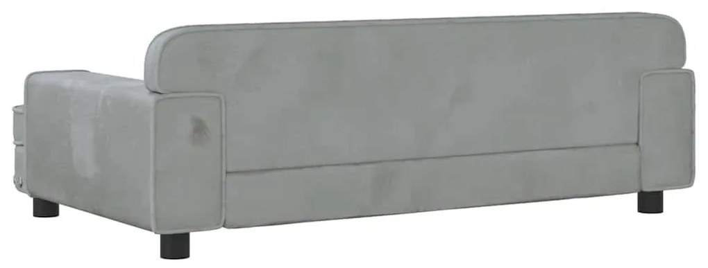 Cama para cães 90x53x30 cm veludo cinzento-claro