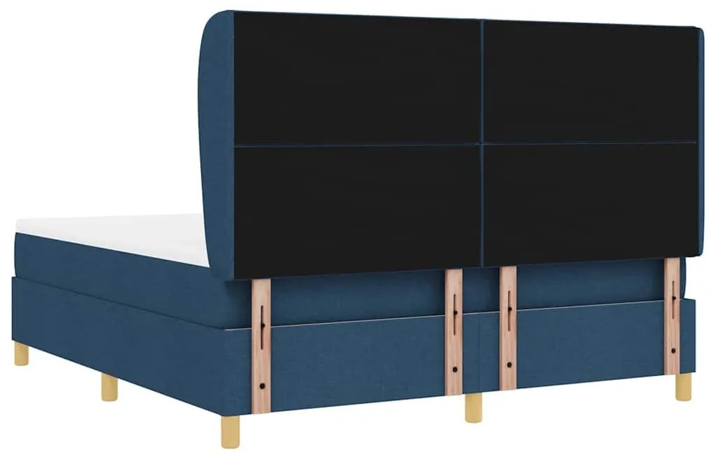 Cama Box com Colchão vidaXL Azul 180x200 cm Têxtil