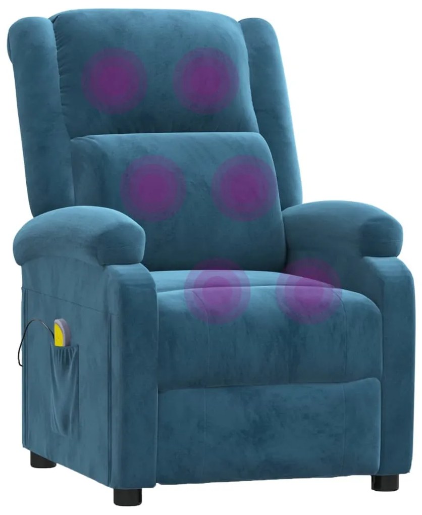 Poltrona de massagens veludo azul