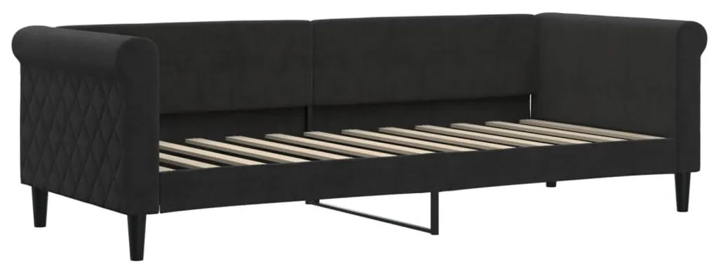 Sofá-cama com colchão 80x200 cm veludo preto