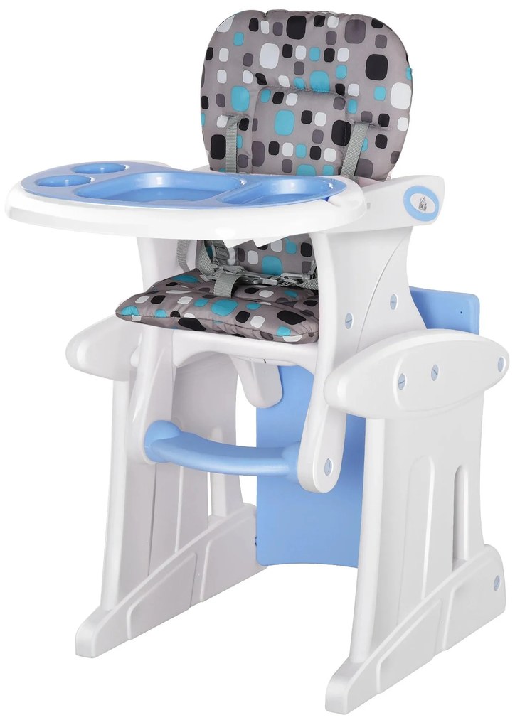 HOMCOM Cadeira para bebês acima de 6 meses 3 posições ajustáveis Acolchoado 57x59x105 cm azul