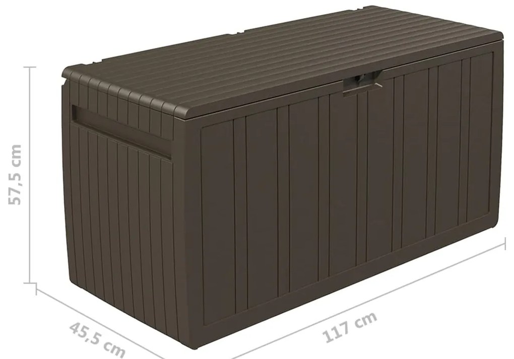 Caixa para almofadões 117x45,5x57,5 cm 270 L castanho