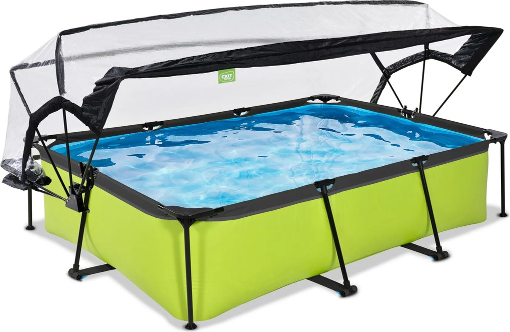 Piscina retangular Lime 300 x 200 x 65 cm com bomba de filtragem e cobertura - verde