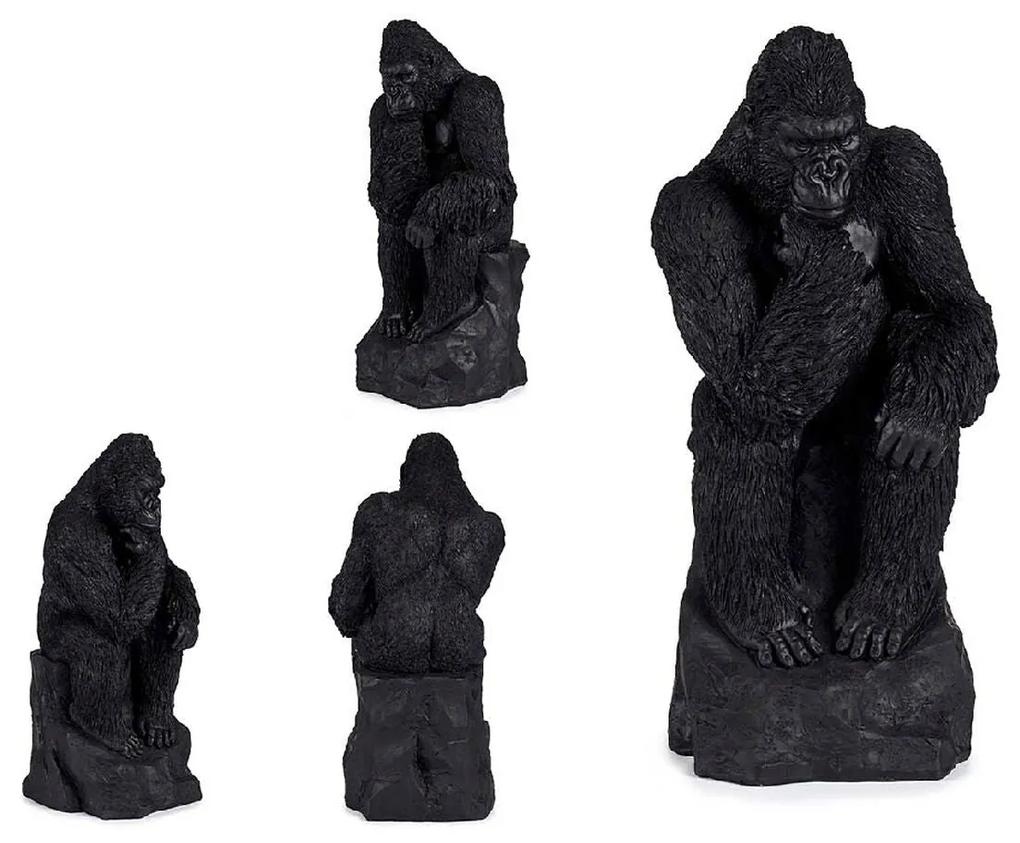 Figura Decorativa Gorila Preto Resina (20 x 45 x 20 cm)