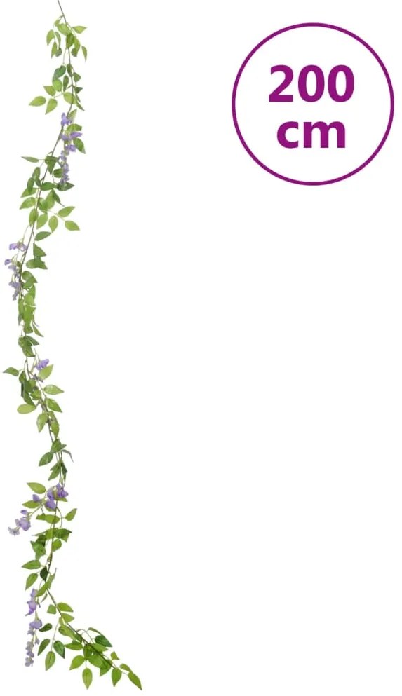 Grinaldas de flores de Natal 6 pcs 200 cm roxo