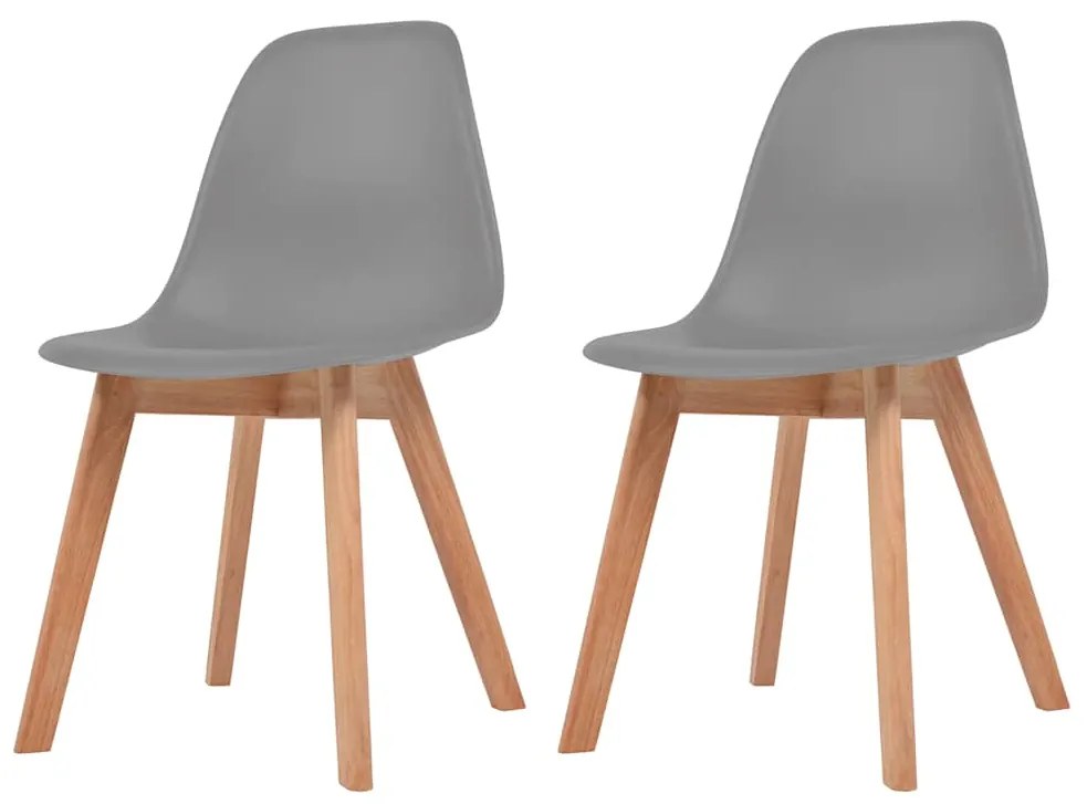 Cadeiras de jantar 2 pcs plástico cinzento