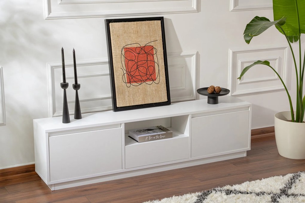 Móvel para TV Vanguard – Branco Natural – 160x42x29,5 cm