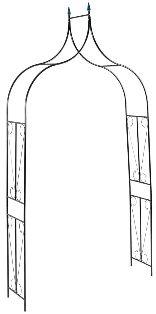 Arco de jardim 120x38x258 cm ferro verde-escuro