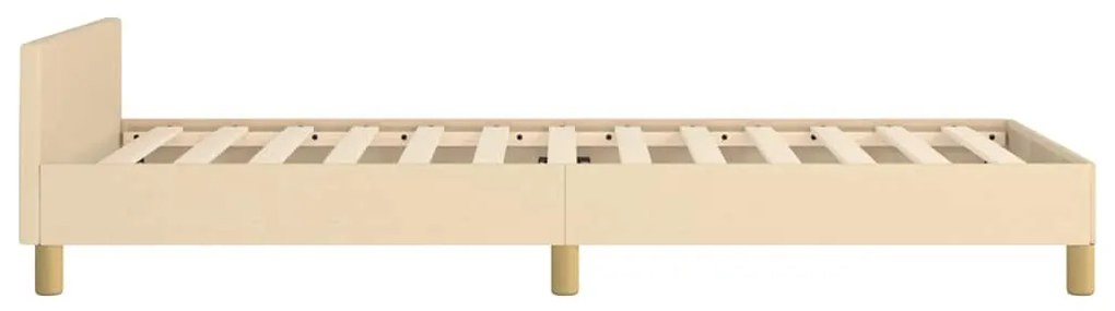 Estrutura cama c/ cabeceira sem colchão tecido 80x200 cm creme