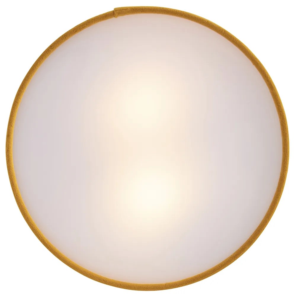 Candeeiro de tecto ocre 30 cm com interior dourado - Tambor Moderno