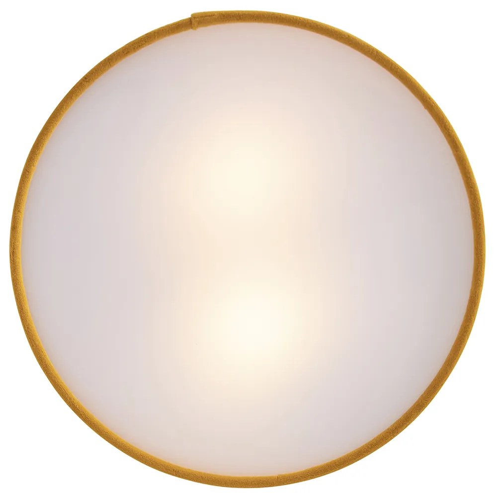 Candeeiro de teto moderno amarelo com interior dourado 30 cm - Drum