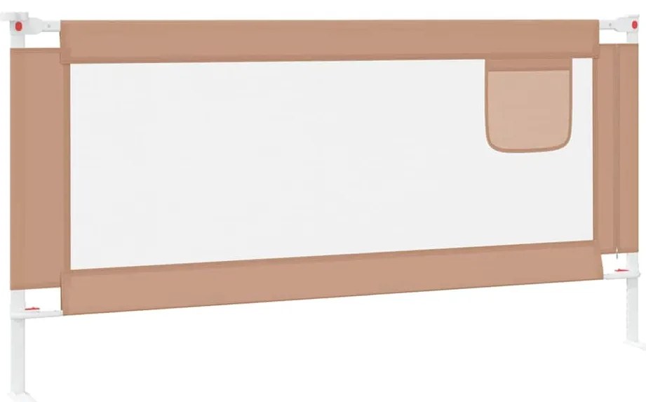 Barra segur. p/ cama infantil tecido 180x25cm cinza-acastanhado