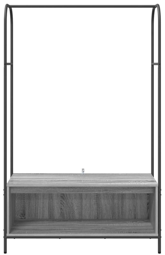 Cabideiro com Prateleiras Cinza Sonoma 100x44x160 cm