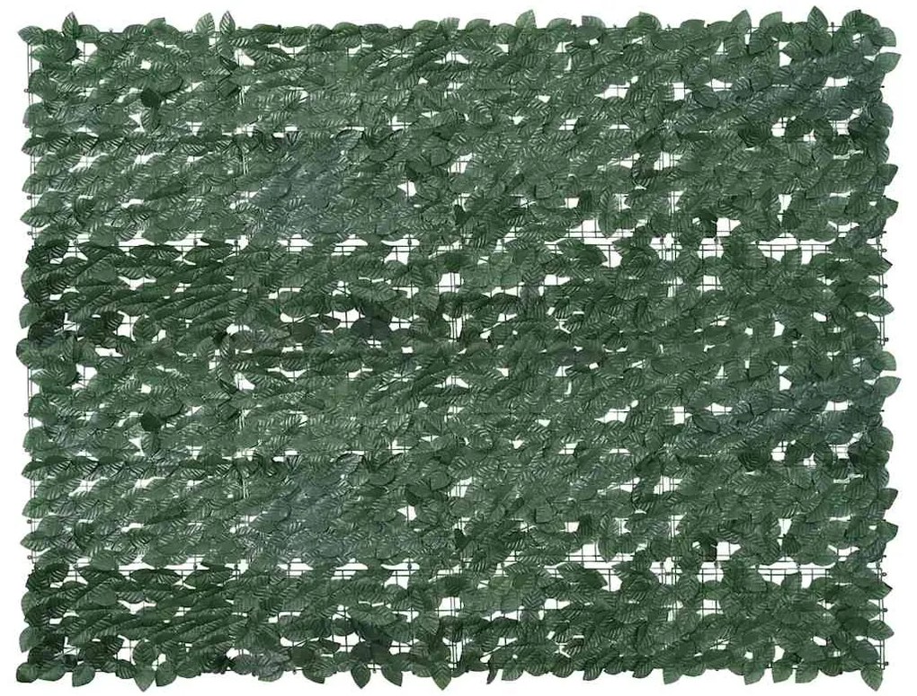 Tela de varanda com folhas verde-escuras 200x150 cm