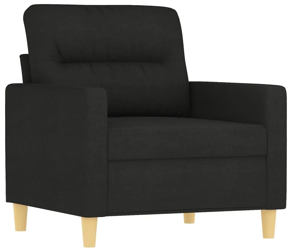 4 pcs conjunto de sofás com almofadões tecido preto