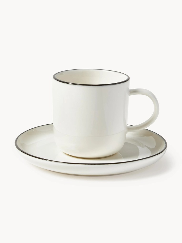 Chávenas de café em porcelana Facile com pires, 2 uni.