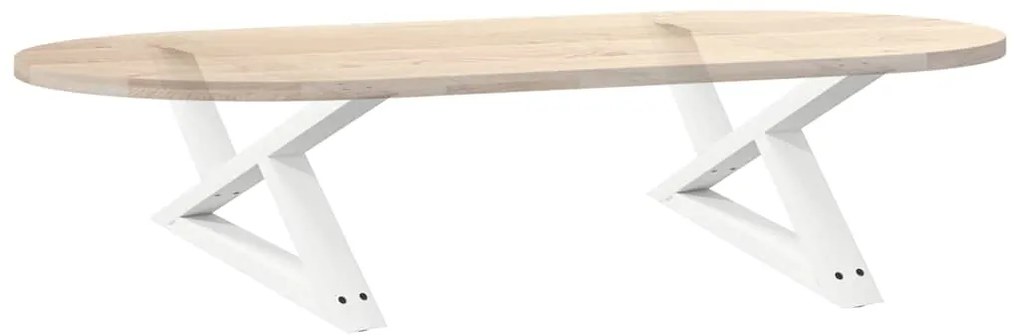 Pés para mesa de centro 2 peças, branco, 70x(30-31,3) cm, aço