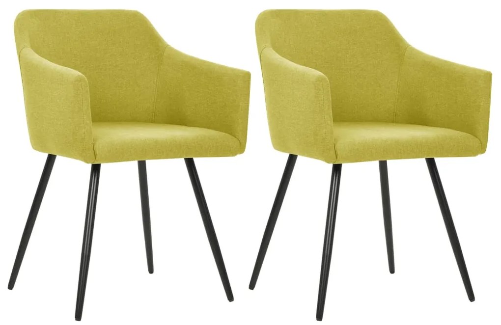 vidaXL Cadeiras de jantar 2 pcs tecido verde