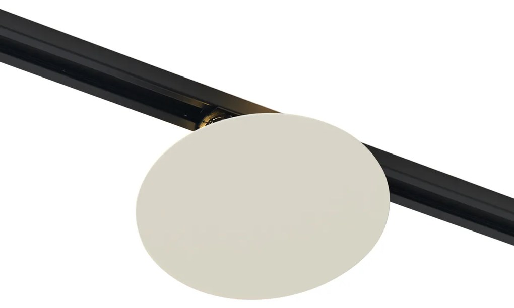 Plafon moderno bege para sistema de calhas de iluminação monofásico com 2 luzes - Iconic Pulley