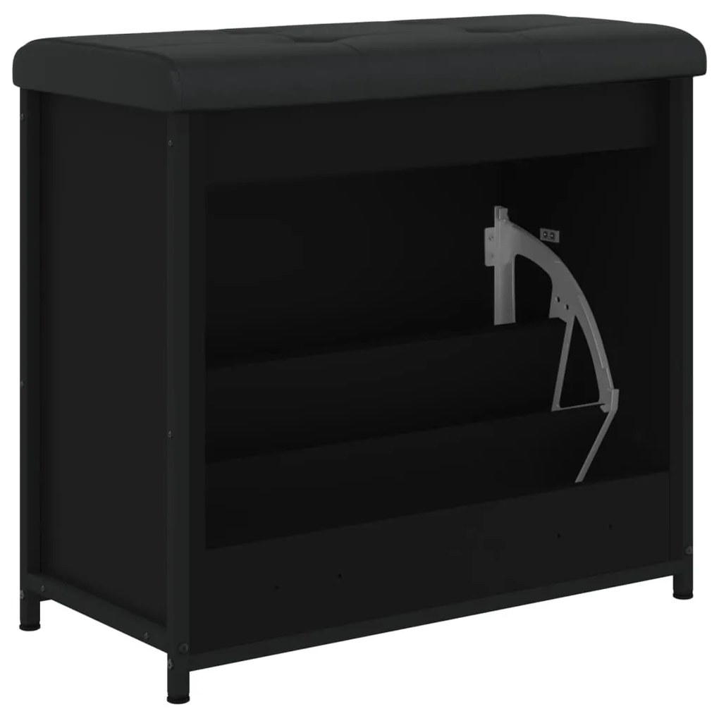 Banco sapateira com gaveta articulada 62x32x56 cm preto