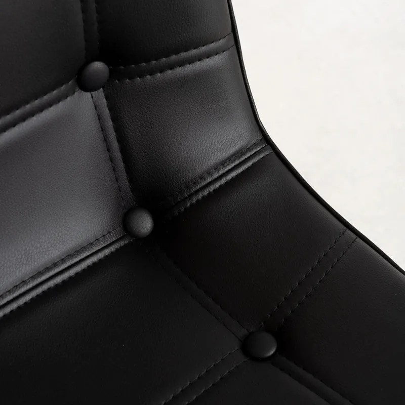 Conjunto de 2 Cadeiras Fluffy em Couro Artifical - Preto - Design Vint