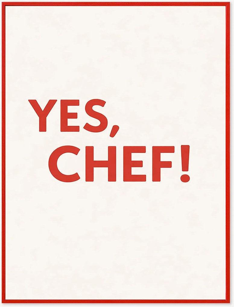 Impressão digital emoldurada artesanal Yes, Chef