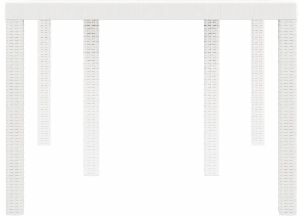 Mesa de Jardim Branca 150x100x73 cm em Rattan Sintético