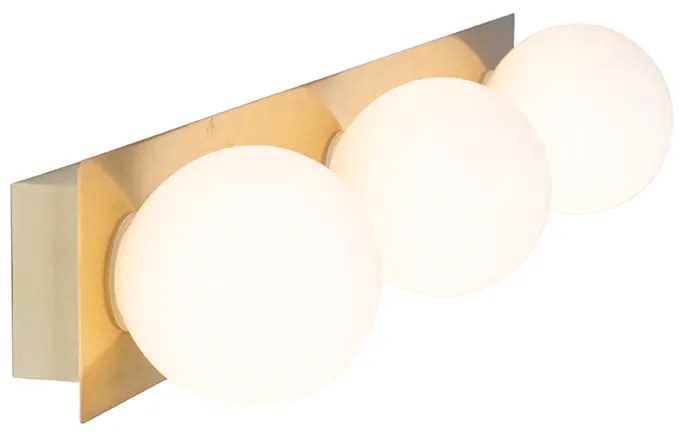 Candeeiro de parede moderno ouro 48 cm IP44 3 luzes - Cederic Moderno